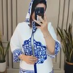 مانتو شلوار و اسکارف زنانه مدل گیتی