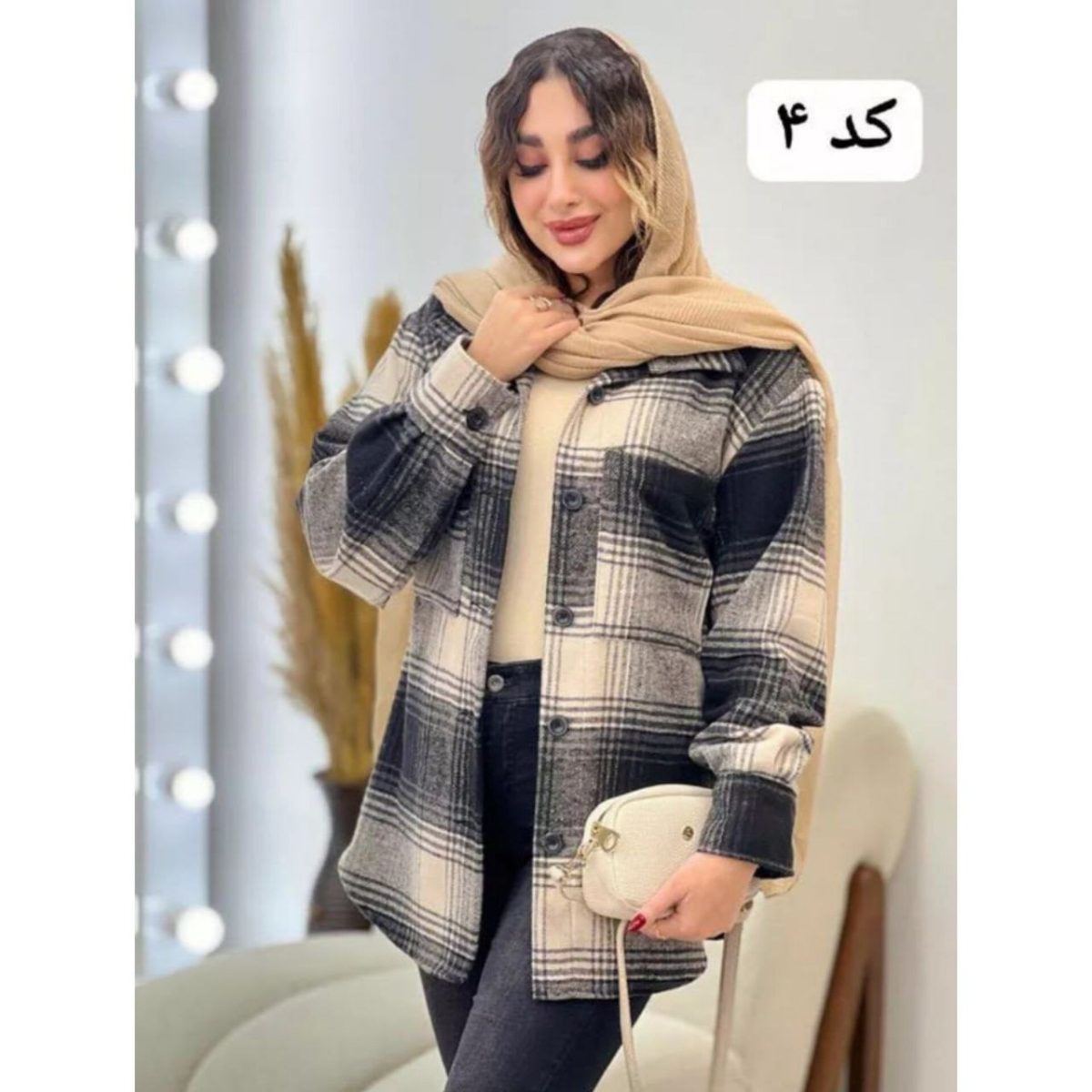 شکت چهارخونه زنانه سلین - تصویر 4