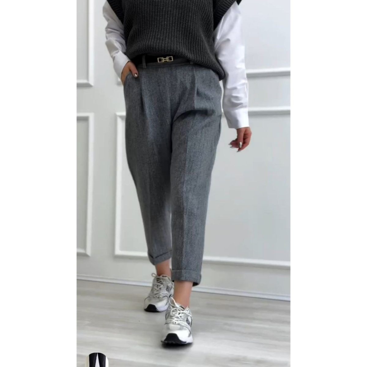 شلوار فوتر کلاسیک نیلگون - تصویر 5