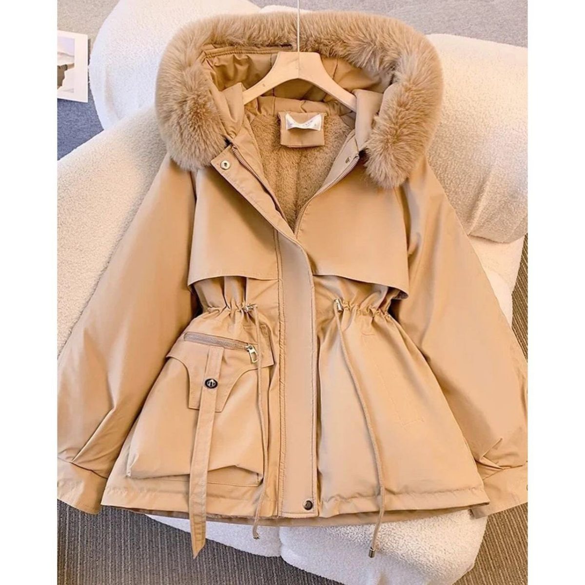 کاپشن خزدار دخنرونه پاتریک - تصویر 2