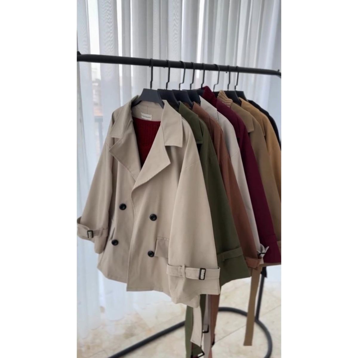 ترنچ کت کوتاه دخترونه لندن - تصویر 3