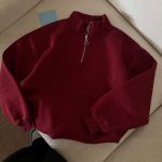 دورس دخترانه نیم زیپ آلبالو