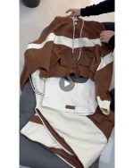 ست هودی نیم تنه شلوار و تاپ دخترانه سان