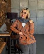 کت و شلوار زنانه مجلسی کوتاه اورنج