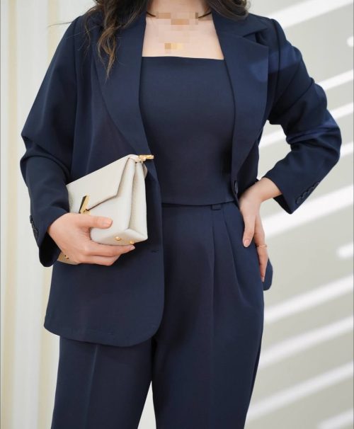 کت و کراپ و شلوار زنانه مدل ماهشید