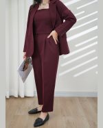 کت و کراپ و شلوار زنانه مدل ماهشید - تصویر 5