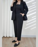 کت و کراپ و شلوار زنانه مدل ماهشید - تصویر 6