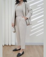 کت و کراپ و شلوار زنانه مدل ماهشید - تصویر 2