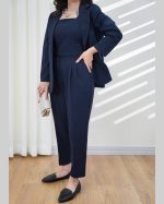 کت و کراپ و شلوار زنانه مدل ماهشید - تصویر 3