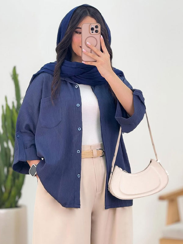 selena (5) شومیز تک جیب مدل سلنا - تصویر 1