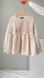 شومیز گلدوزی زنانه مدل زنبق - تصویر 2