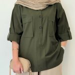 مانتو سه دکمه زنانه مدل مهشید