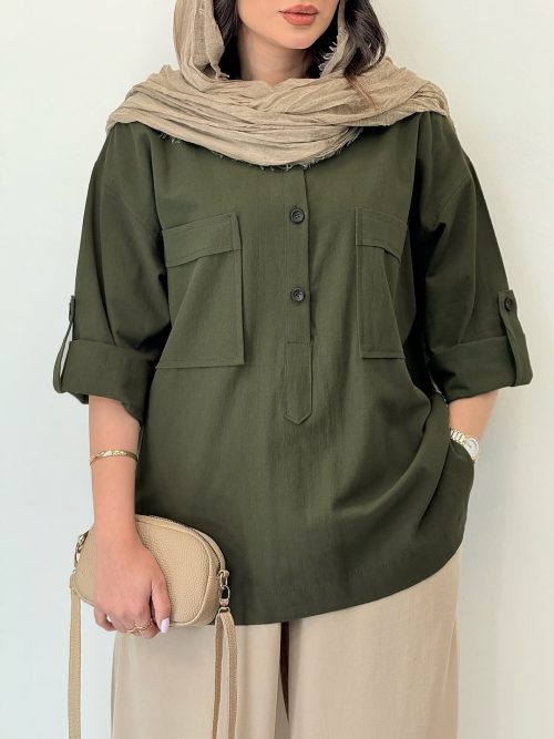 مانتو سه دکمه زنانه مدل مهشید