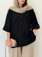 مانتو سه دکمه زنانه مدل مهشید - تصویر 6