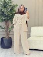 مانتو شلوار و جلیقه زنانه مدل نوژین - تصویر 3