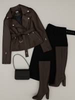 کت چرم زنانه مدل خانومی