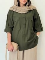 مانتو سه دکمه زنانه مدل مهشید - تصویر 3