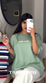 تیشرت زنانه مدل باکسی - تصویر 15