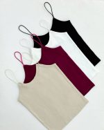 کراپ زنانه مدل بند ماکارانی